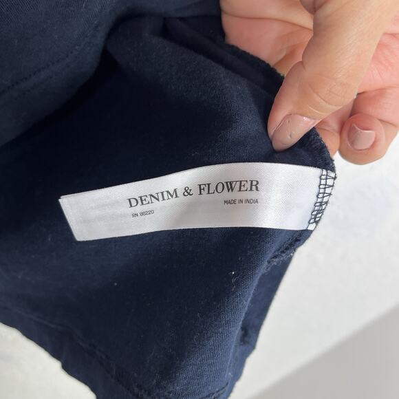 Denim & Flower Ricky Singh Tee Size XL Made in India Color block Tee, casual. - Picture 5 of 7